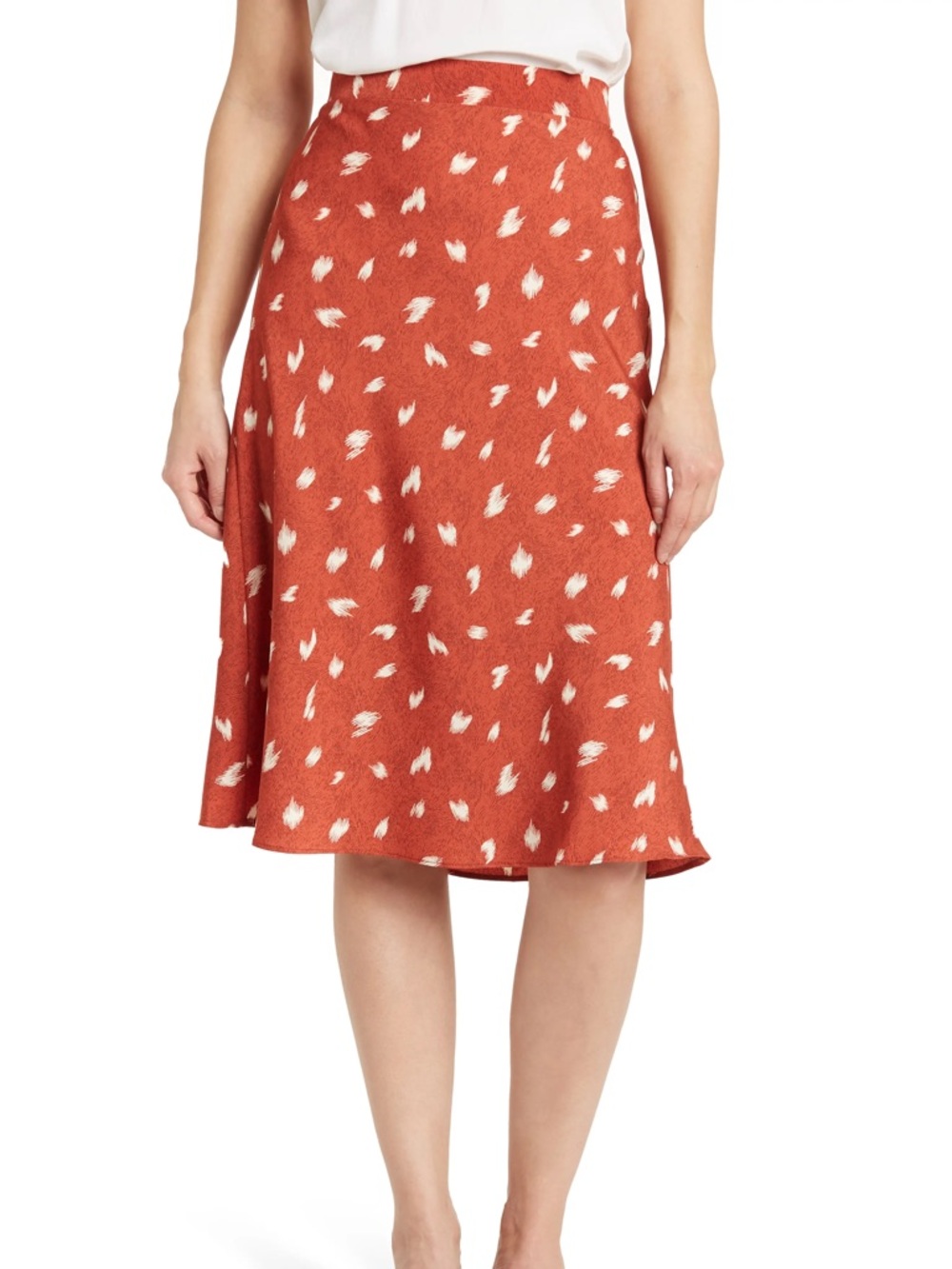 PLEIONE Dot Print Bias Skirt